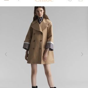 Cotton monogram trench coat with turn-up cuffs